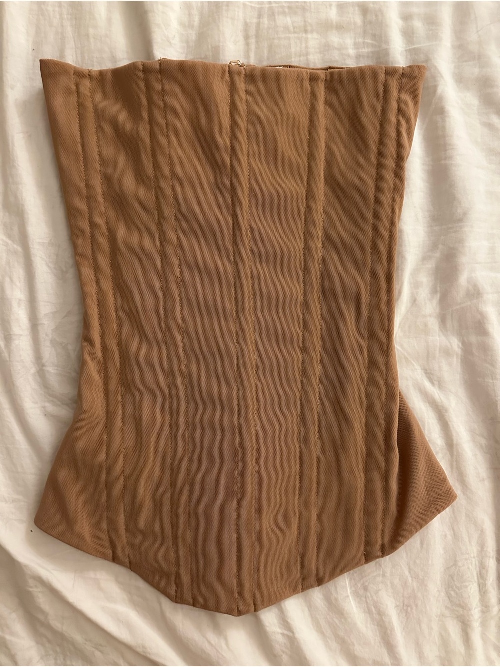 ARE YOU AM I Sunniva Corset Nude Tan Mesh Corset Top Size 0